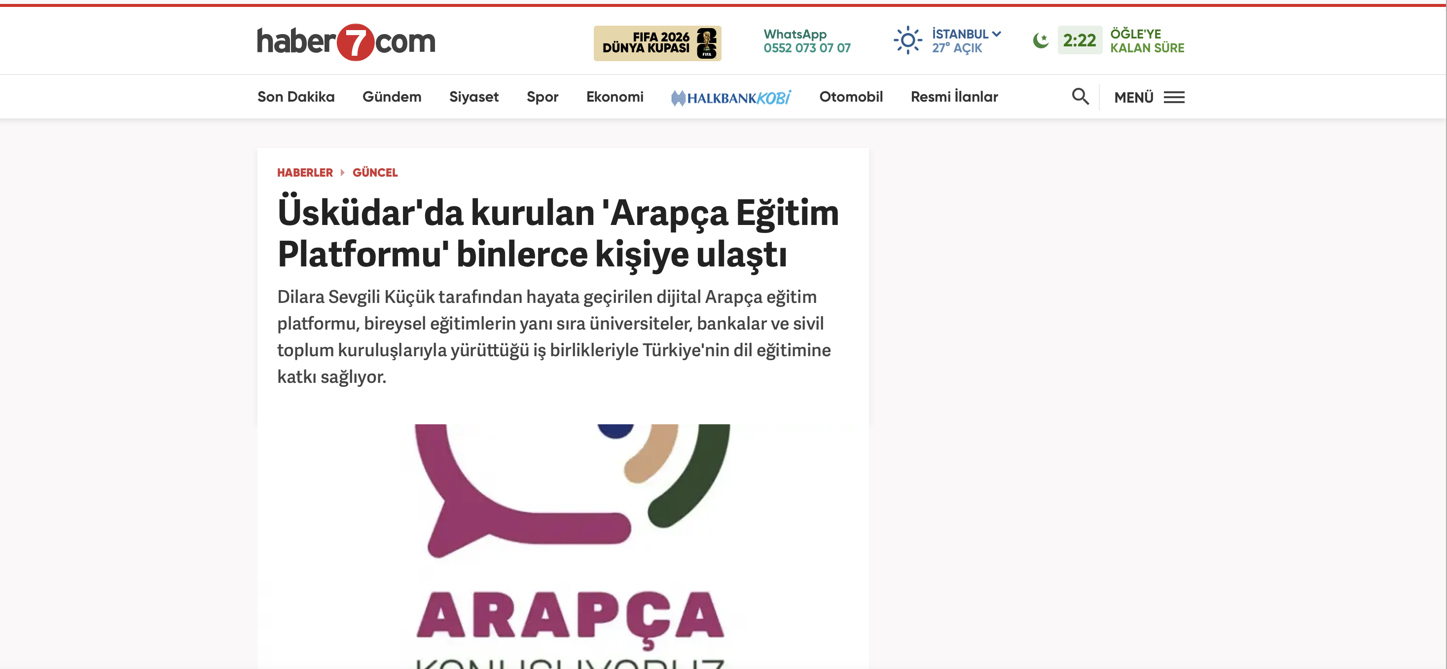 Arapça Konuşuyoruz Basında: Üsküdar’dan Binlerce Kişiye Ulaşan Eğitim Başarısı